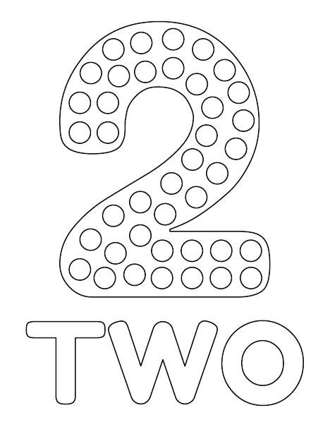 Number two dot marker printable worksheet